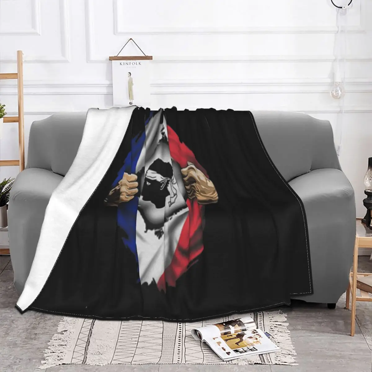 French Corsica Flag 14Th Century Meme Anime Girl Cheap Sale Humor Brand New Goth Fashion Aesthetic Customized Throw Blanket