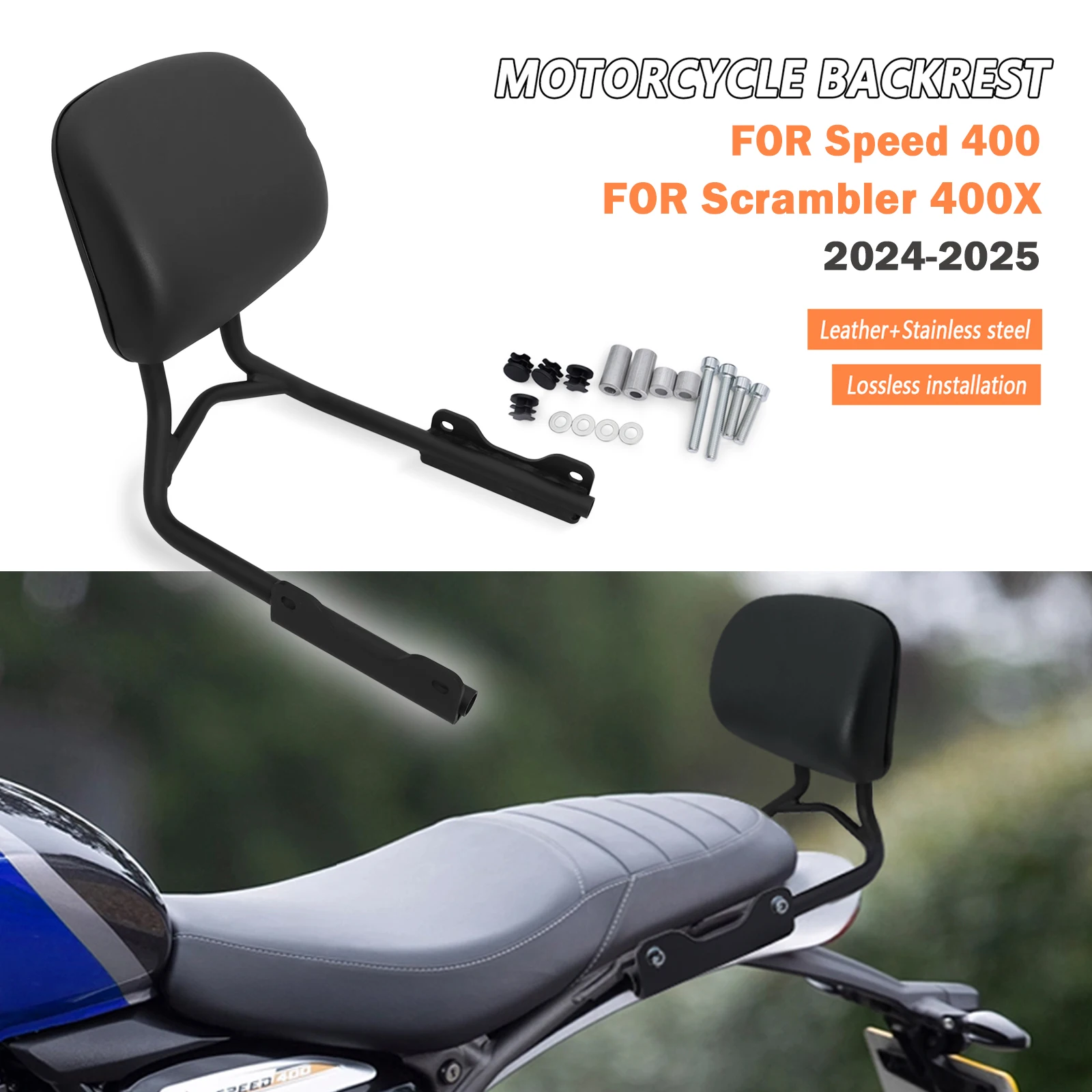 مسند ظهر مناسب لتشويش إذاعي 400X سرعة 400 Speed400 2025 2024 للدراجة النارية قابل للفصل للركاب الخلفي سيسي بار