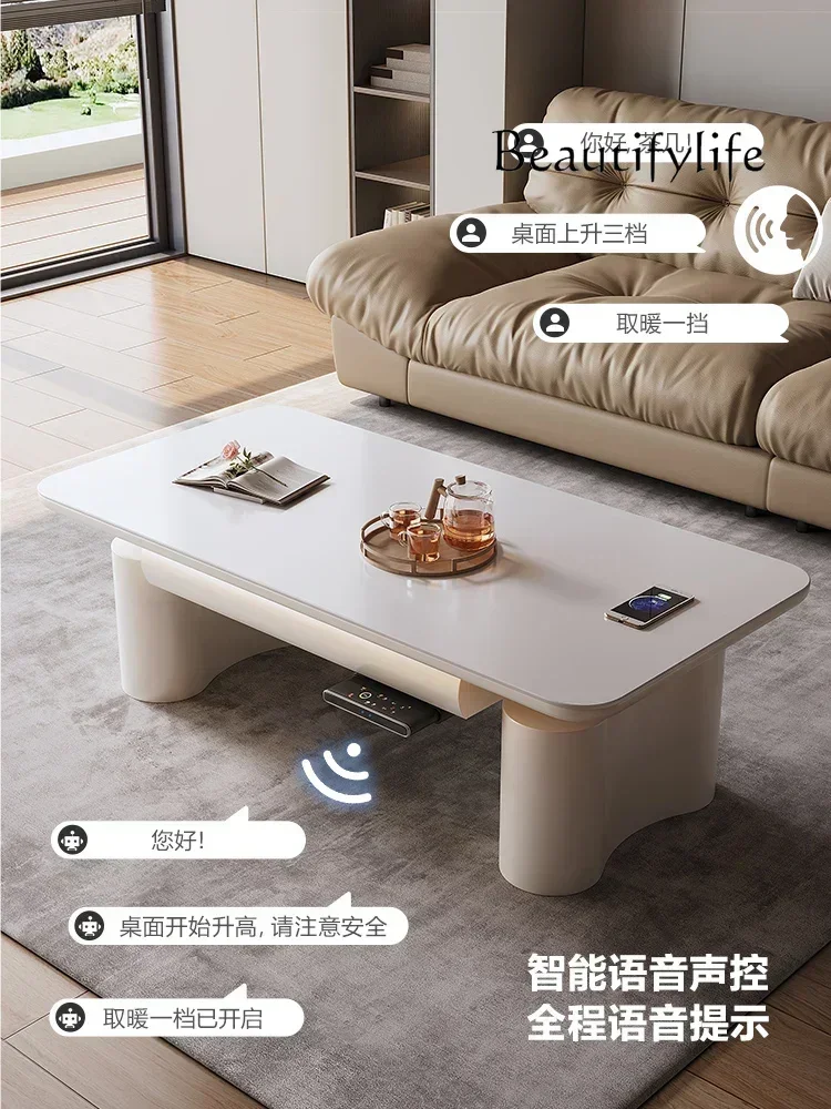 

Whole house furniture Lifting Coffee Table Dual-Purpose Stone Plate Multi-Function Electric Intelligent Automatic Tea Table
