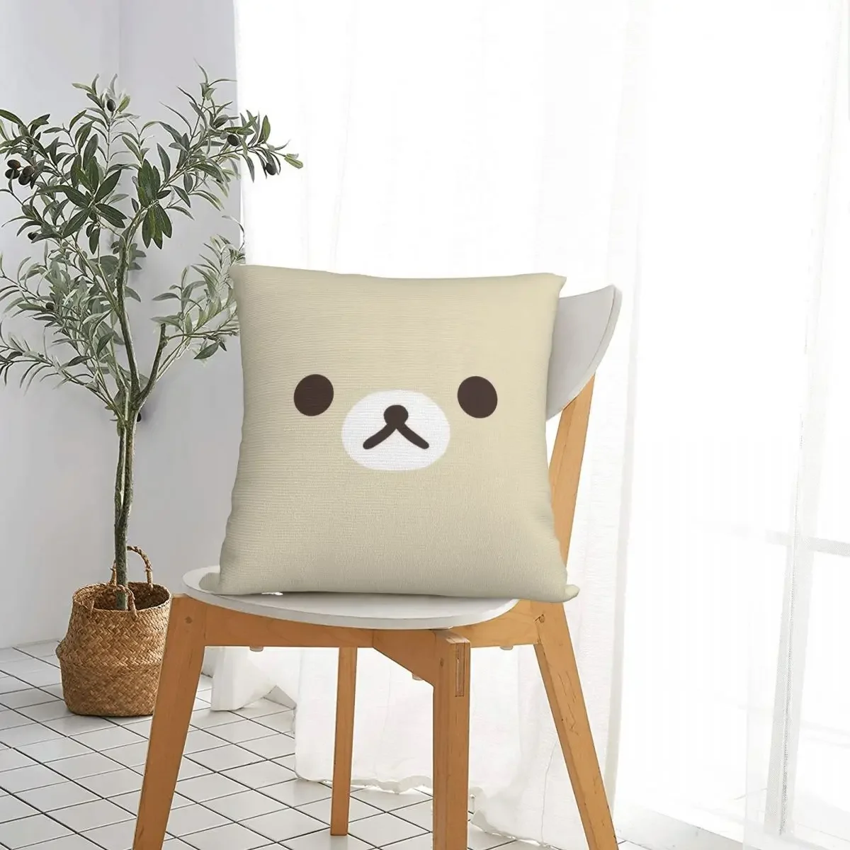 Korilakkuma Face Square Pillow Case Rilakkuma Cushion Cover Awesome Polyester Decorative Pillowcase for Home 18