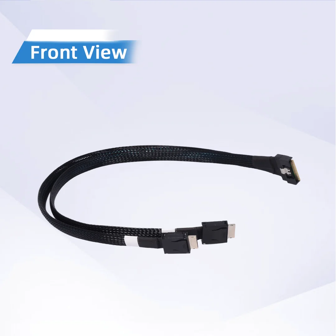 ADT-Link 128G/bps PCIe 4.0 x8 PCIE 4.0 x4+x4 SlimSAS MCIO/SFF-8654 8i Server High-Speed Cable Supports Split OCuLink/U.2