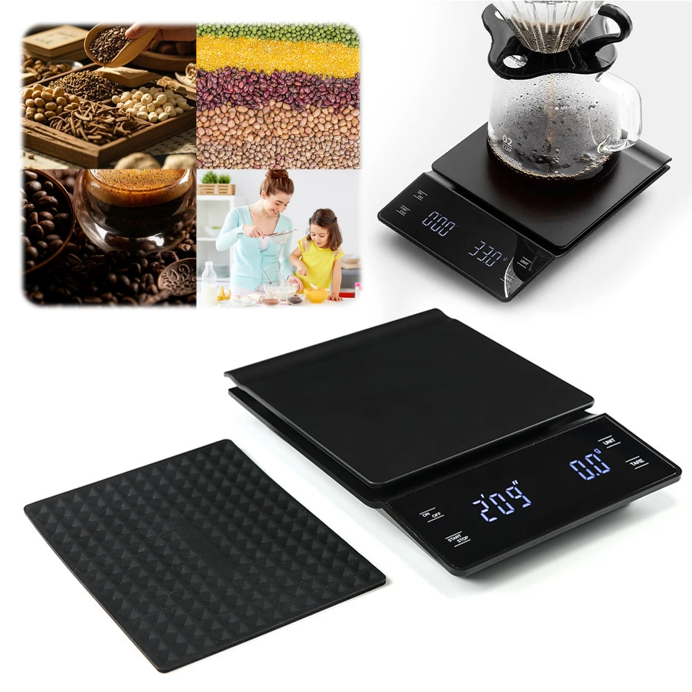 Digital Coffee Scale with Timer 3kg/0.1g Digital Kitchen Food Scale Portable Coffee Scale Electronic Scale for Pour Over Coffee