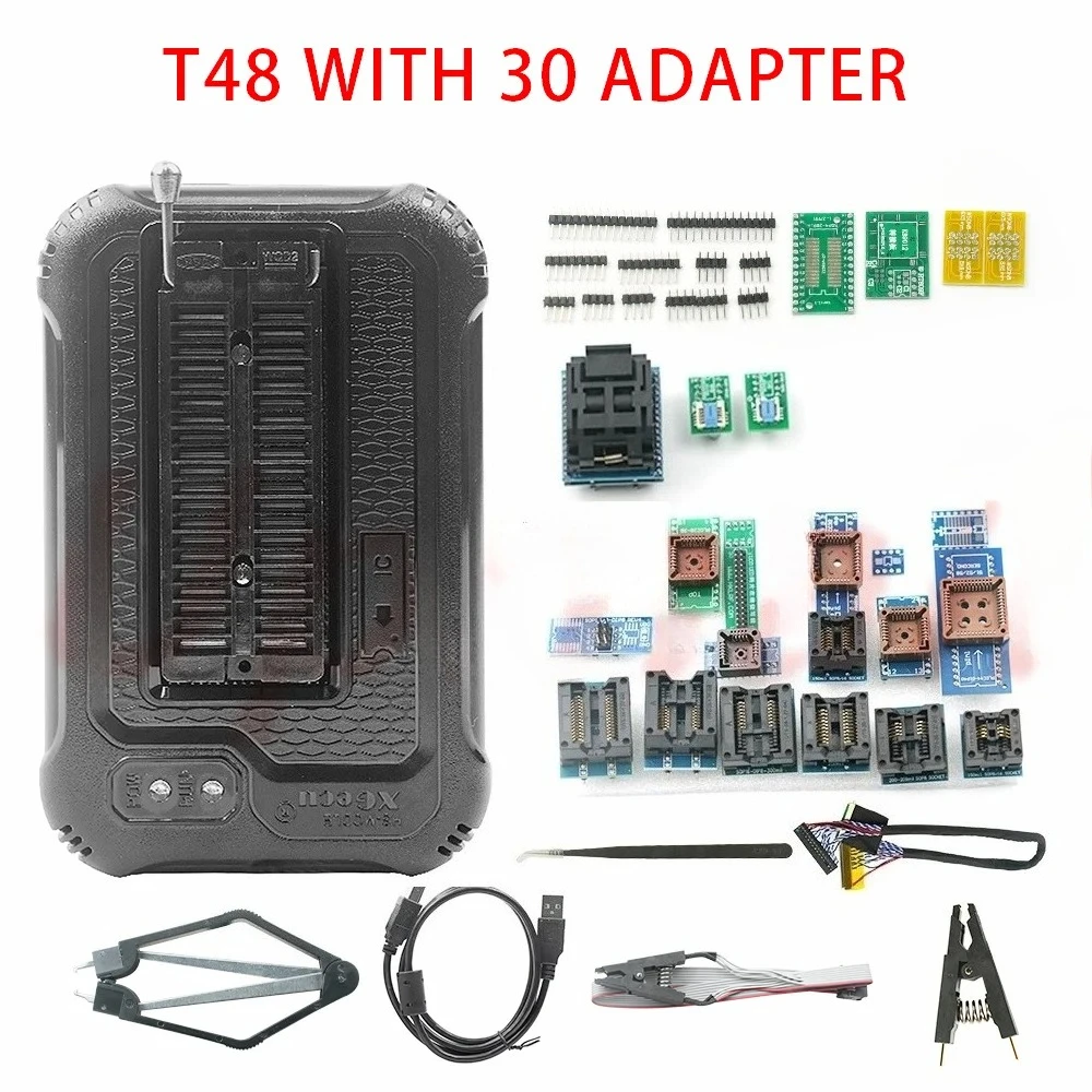 XGecu T48 TL866II -3G USB Universal Programmer with adapters Kit V12.67 Support 17386+IC SPI Flash NAND EEPROM MCU PIC AVR