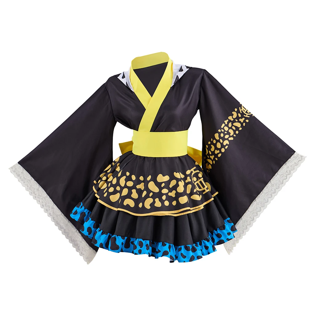 

Captain Trafalgar Law Cosplay Costume Luffy Japanese Traditional Red Kimono Women Roronoa Zoro Kimono Halloween Costume