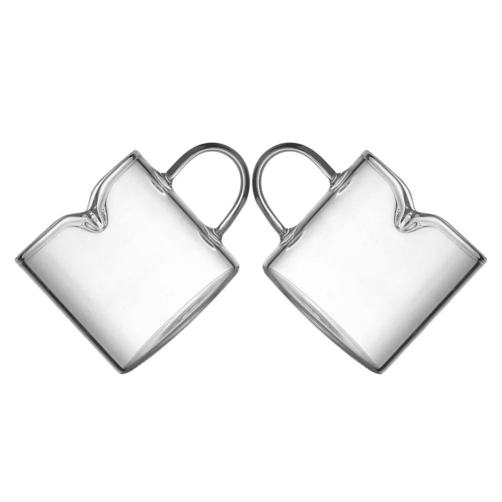 

2Pcs Double Spout Espresso Glass Cups Transparent High Borosilicate Heat Resistant Mini Measuring Cups Handle Perfect for Home