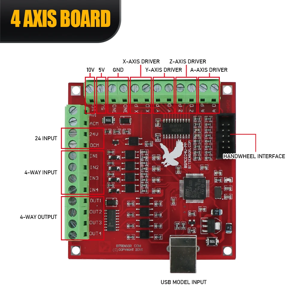 China Shipped CNC Controller MACH3 system 4 axis USB motion card 100Khz Driver Board for lathe milling machine Router