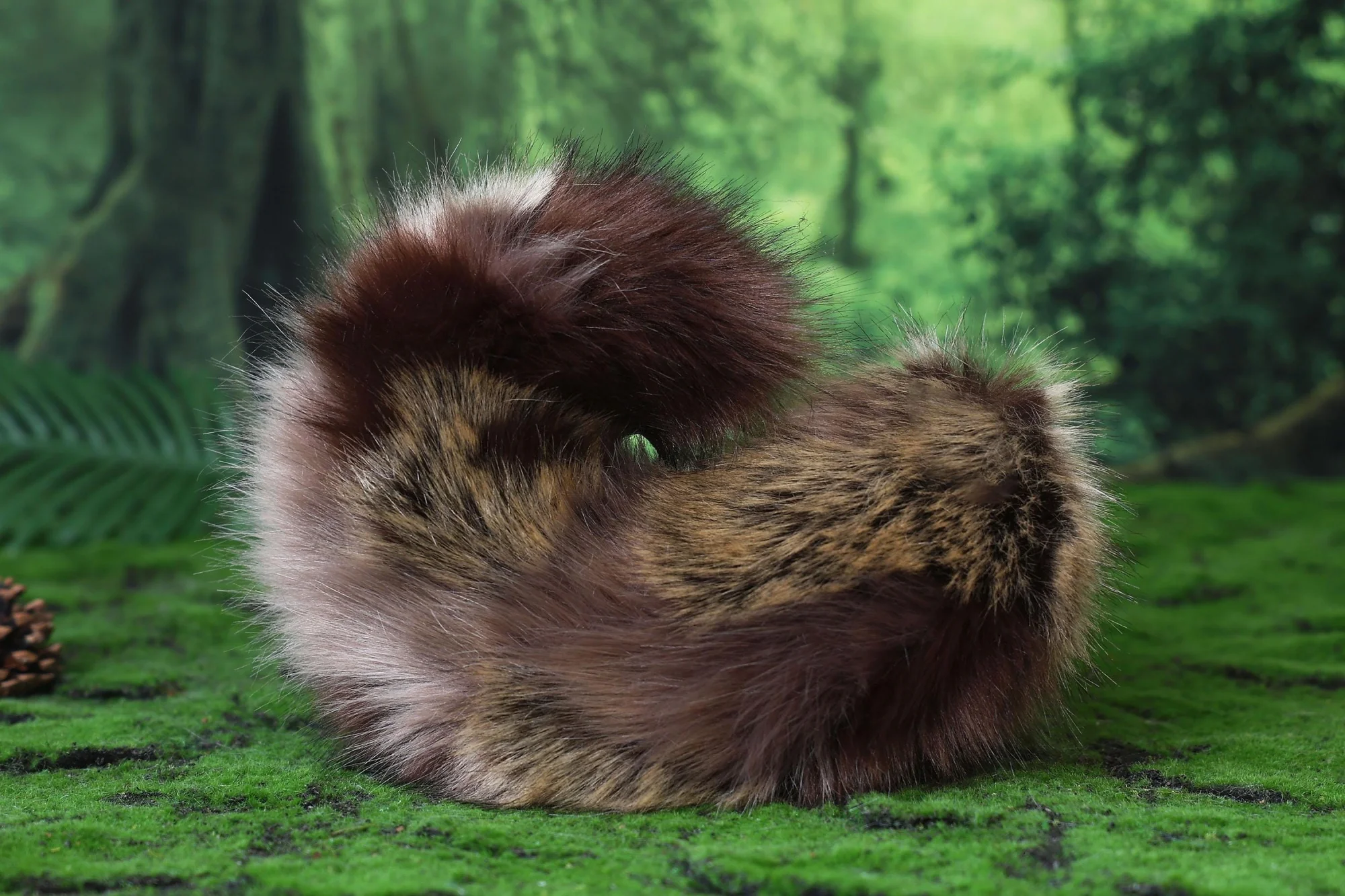 Faux fur calico shepherd dog tail and ear Splicing Shiba Inu dog ear and tail anime cosplay therian puppy ear and tail dog