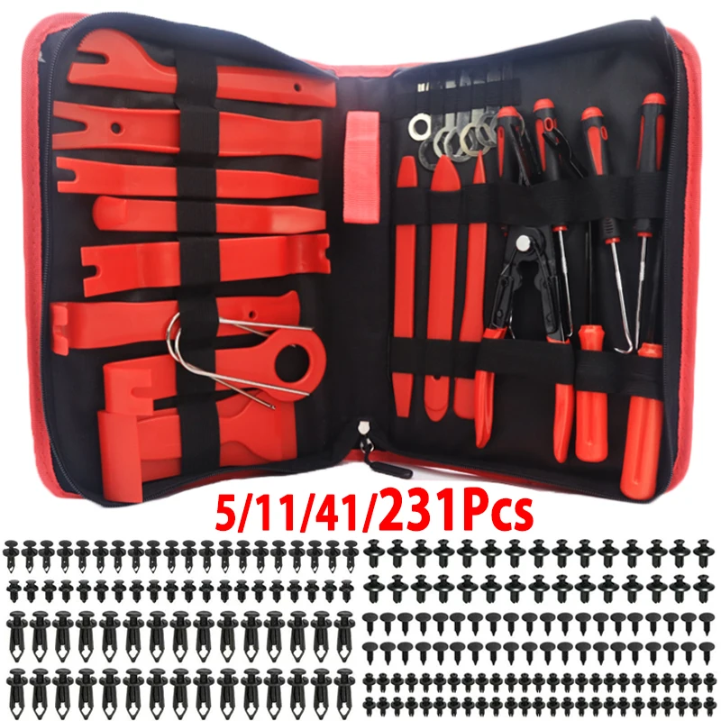 Car Trim Removal Tool Automotive Mechanical Workshop Tool Mixed Size Fasteners Clips Complete Tools Kit Accessories For Vehicles