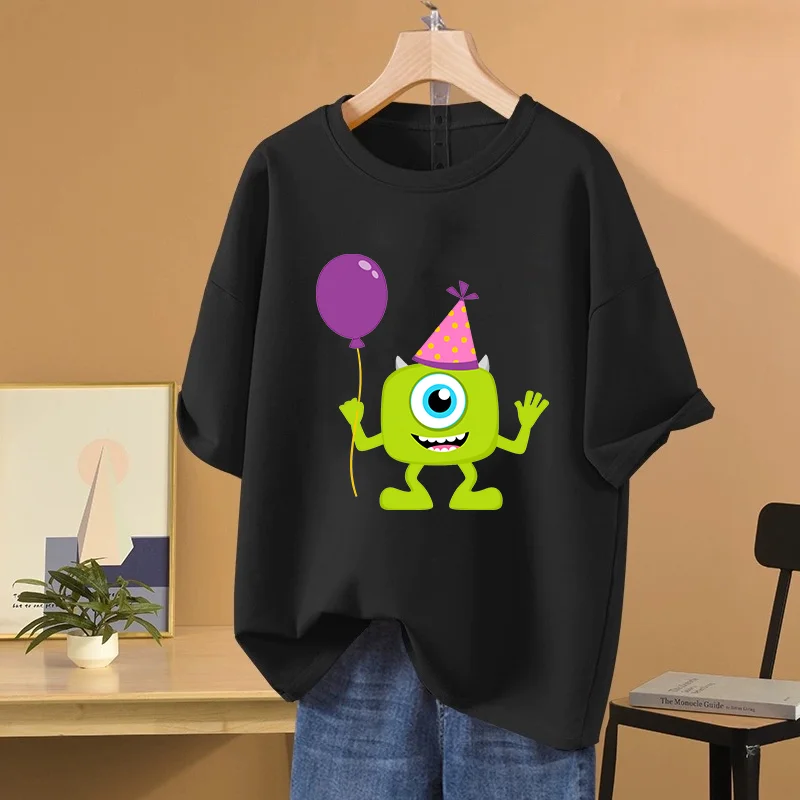 Disney Monster University Sullivan Mike T-shirt Sweatshirt Men's and Women's Fashion Casual Student Street Clothing T-shirt