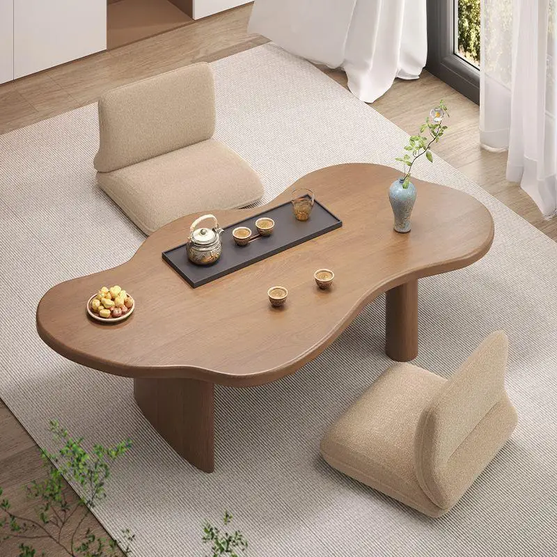 Mini bay window table, light luxury and high-end sense, balcony low sitting table 4