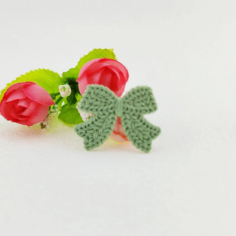 50 Stück 35*25mm Wollschleifen-Applikationen für DIY-Kleidung, Hüte, Schuhe, Nähzubehör, Aufnäher, Kopfbedeckungen, Haarschleifen, Clips, Dekorationszubehör – Detail 3