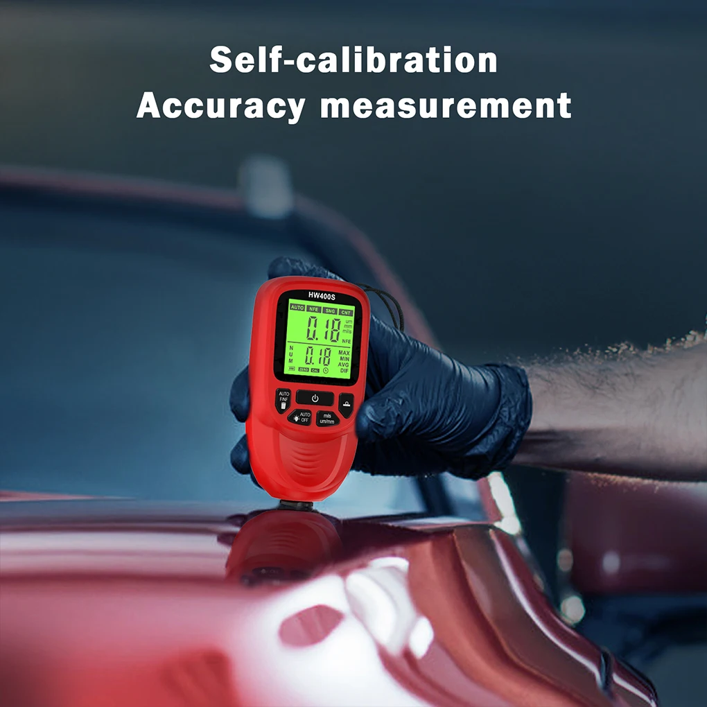 New HW400S Car Paint Film Automatic Thickness Gauge Manual Automotive Paint Tools 0-2000UM Fe & NFe Coating Thickness Tester