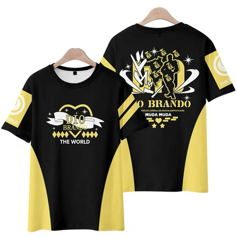 JOJO's Bizarre Adventure Dio Brando Anime 3d T-shirt Cosplay Men Women T Shirts Tops O-neck Short Sleeve Cool T-shirts Tee Shirt