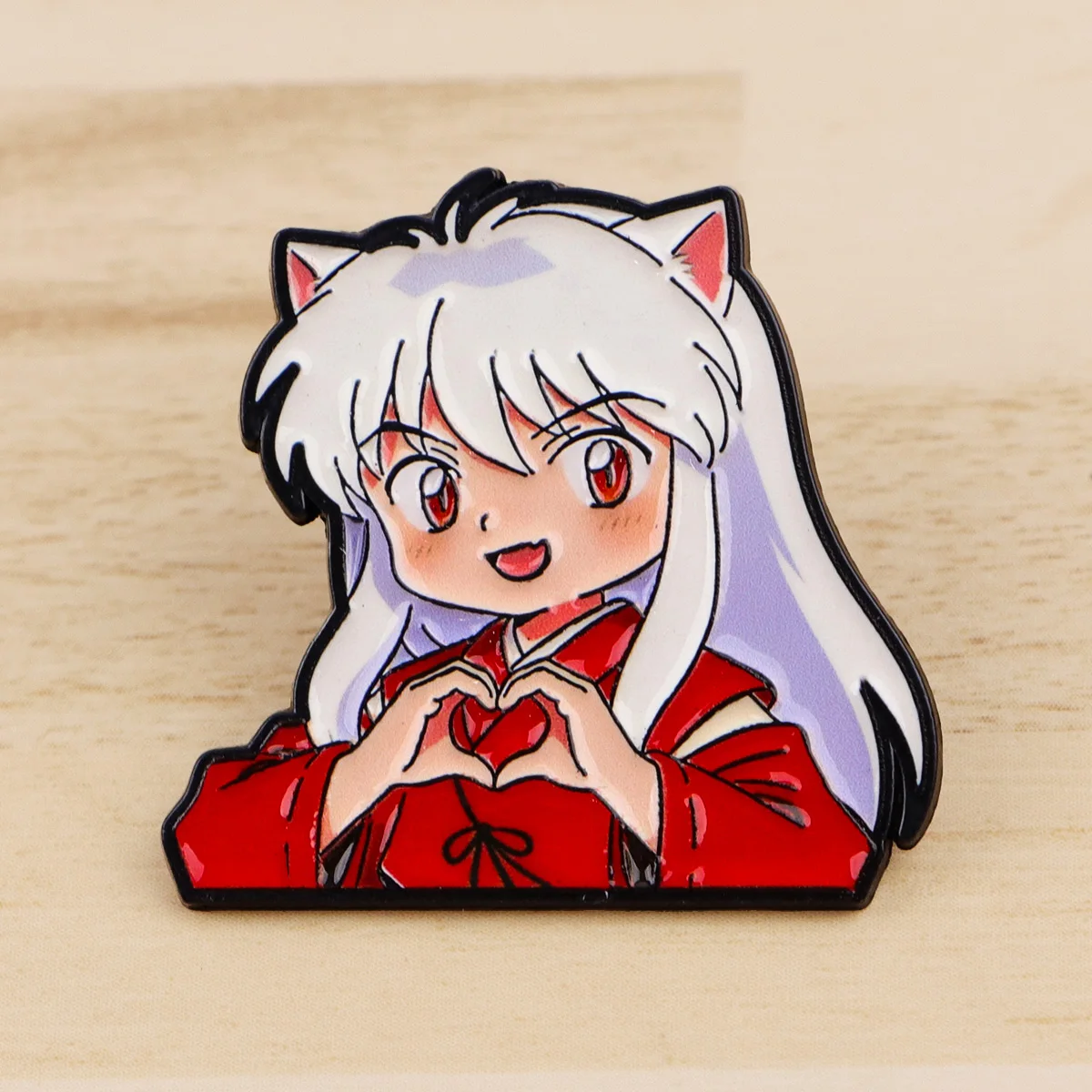 5er-Set Niedliche Anime-Emaille-Pins: Herz-Gesten-Broschen für Taschen, Revers, Rucksäcke – Dekorative Schmuck-Accessoires & Geschenke – Detail 6