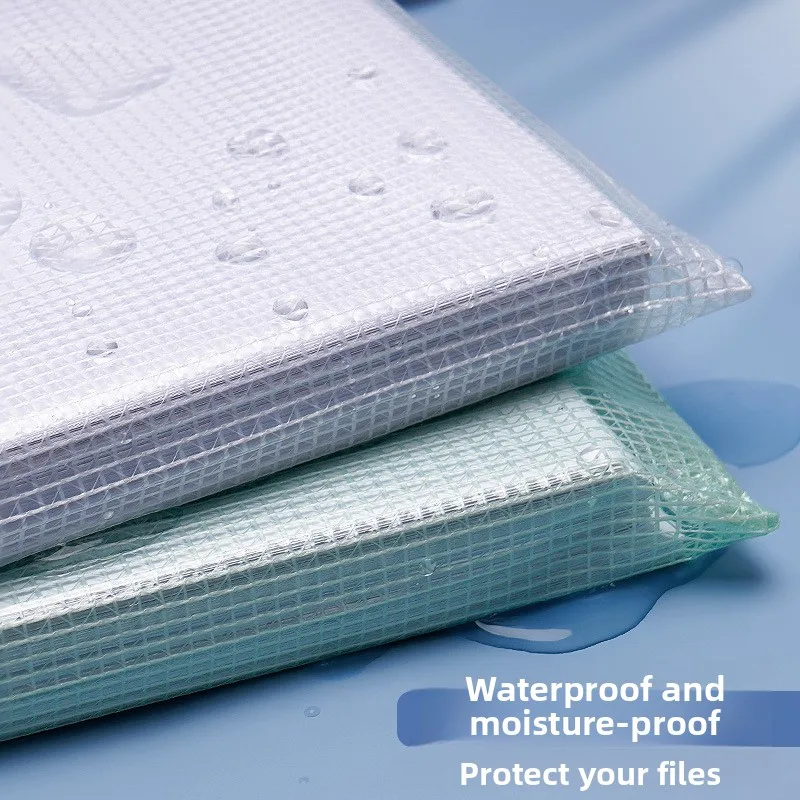 Przezroczysta torba na dokumenty z siatki z zamkiem błyskawicznym, format A4, wodoodporna, o dużej pojemności, idealna na egzaminy dla studentów.