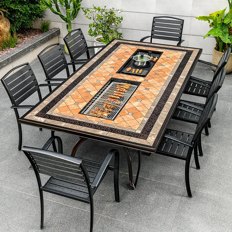 

Outdoor tables and chairs Garden leisure imitation tiles Open-air balcony Waterproof and sunscreen Outdoor, tables and chairs