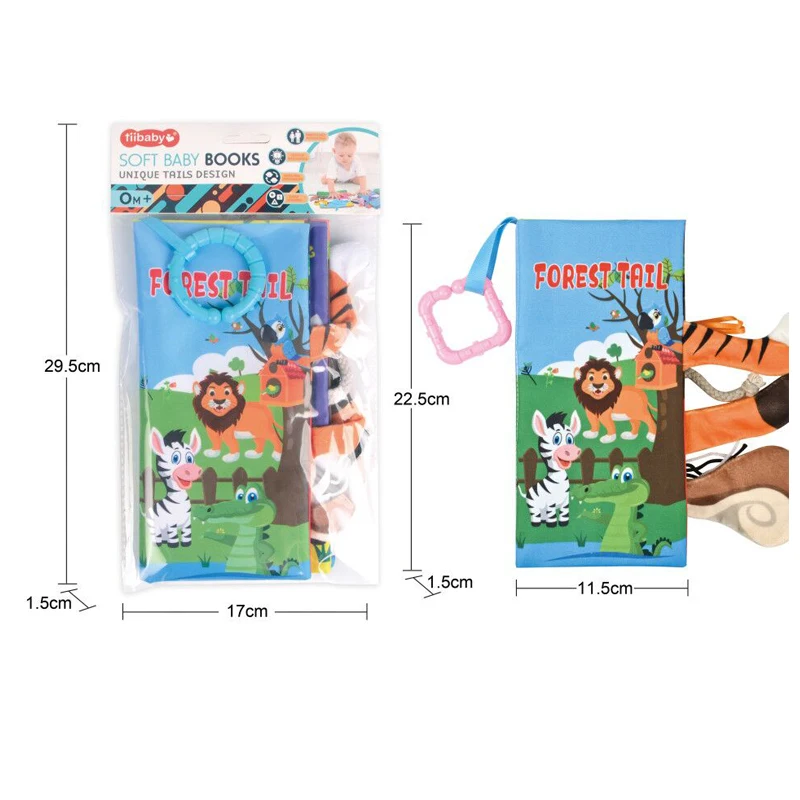 Juguete de aprendizaje temprano para bebé, libro de tela de cola, 3D tacto suave, Montessori, sensorial, Educación Temprana, juguetes cognitivos para niño pequeño, 0-36M