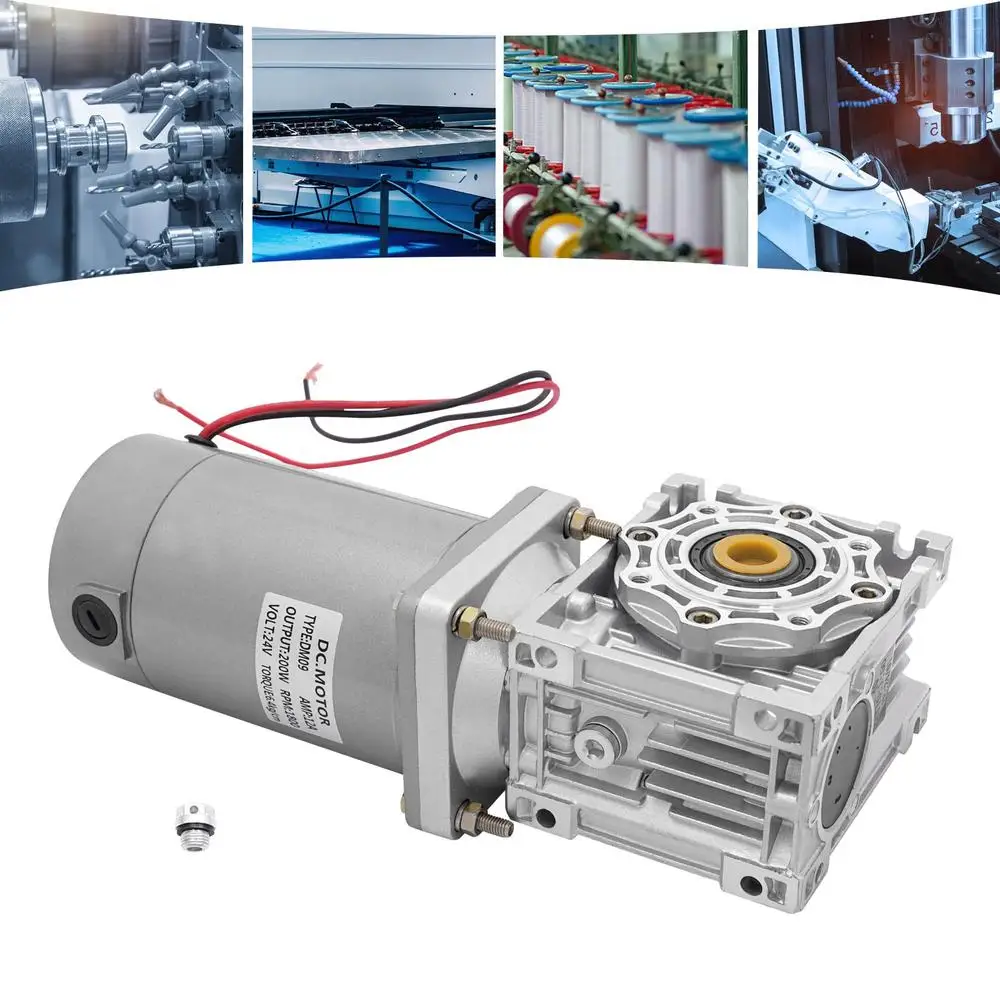 Reductor de engranaje helicoidal de alto par de 24V, Motor de engranaje, impresión de embalaje, maquinaria de ingeniería textil, velocidad 1800RPM, relación de reducción de 50K