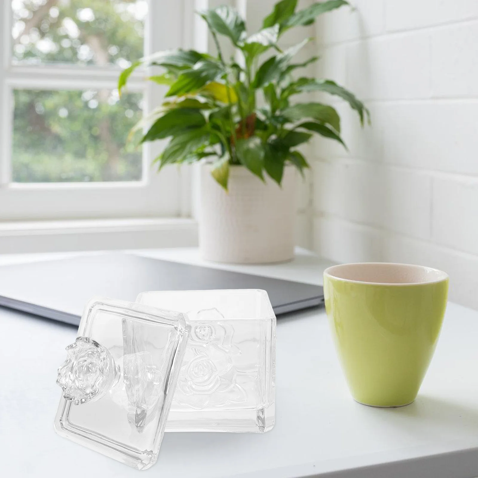 

Glass Sealed Storage Box Large Capacity Airtight Food Container Moisture Proof for Kitchen Pantry Tea Candy Storage