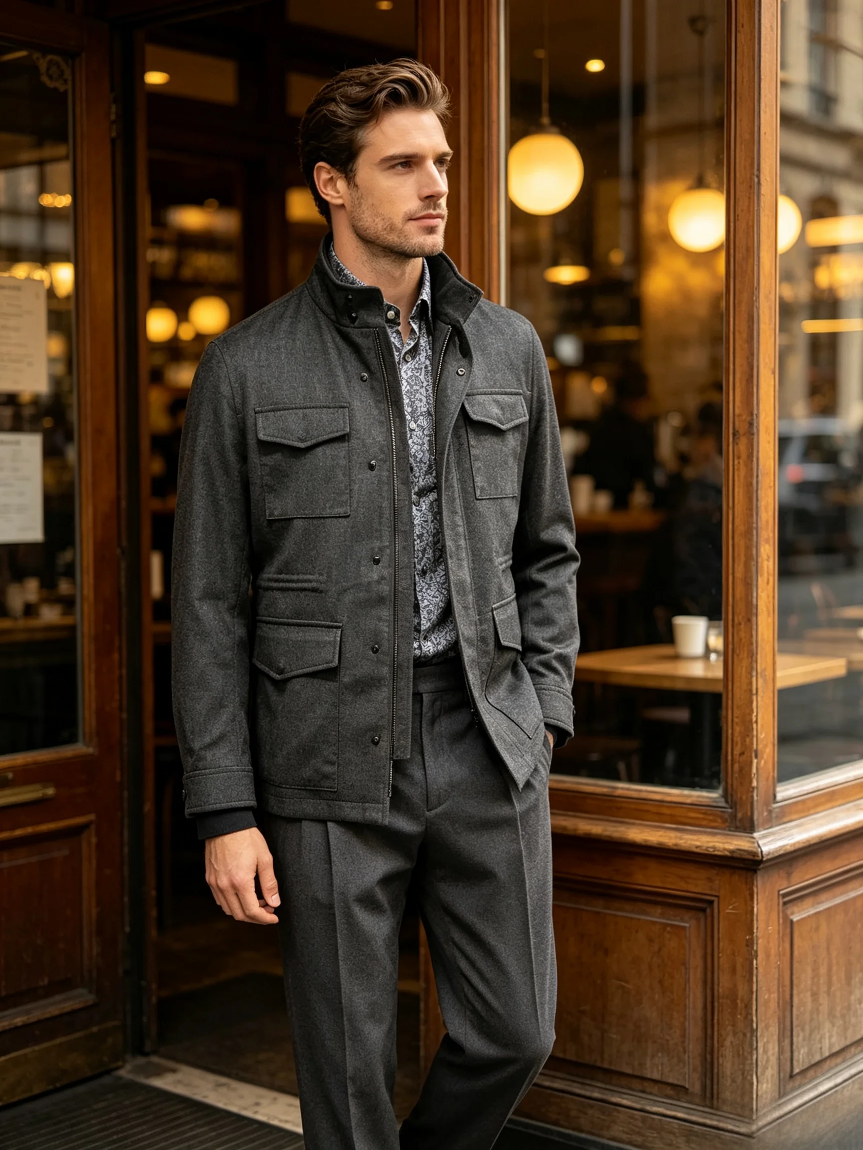 Retro Style Wool Stand Collar - Wool Suit Jacket recension och pris