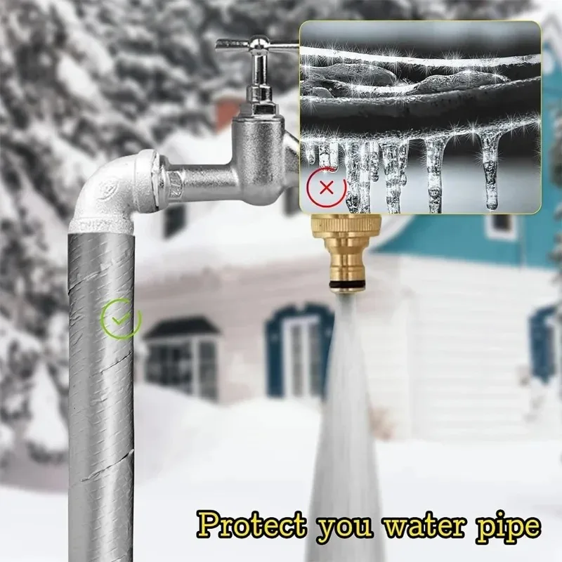 شريط عازل للأنابيب ذاتي اللصق بطول 10 أمتار، لف مركب من رغوة الألومنيوم لحماية أنابيب المياه، حل موفر للطاقة #6