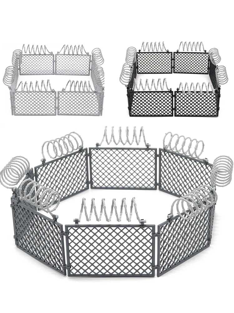 Marumine MOC bricolage ville Base militaire fil barbelé clôture maille filet d'isolation pour WW2 SWAT armes blocs de construction modèle briques ensemble