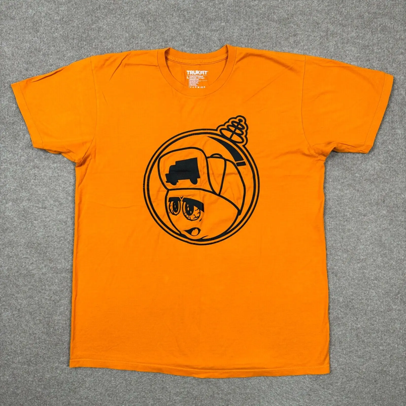 Футболка Trukfit Мужская с длинным или коротким рукавом, оранжевый Lil Уэйн, музыка в стиле хип-хоп, размер L