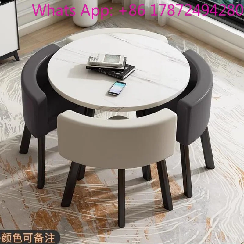 Desk and Chair  for 4 People,Casual Negotiation,Small Round Table,Shop Reception