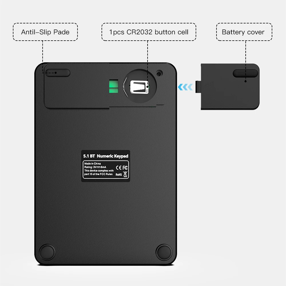 Keypad angka nirkabel Bluetooth Keyboard nomor Mini portabel 19 tombol Pad nomor eksternal untuk Laptop PC persediaan Akuntan