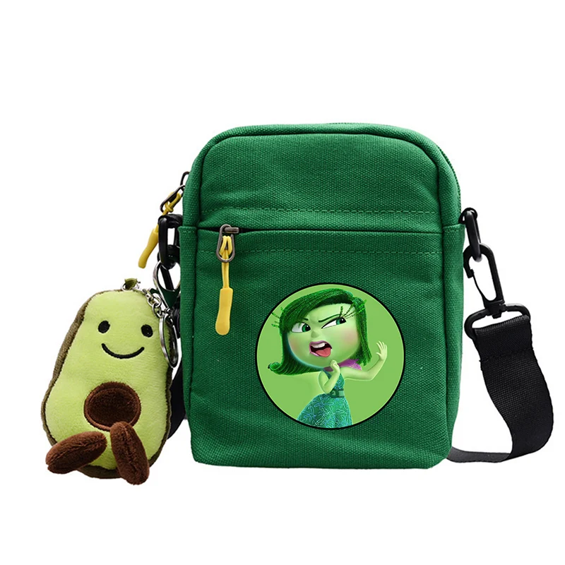 Disney Inside Out Shoulder Bags Anime Joy Sadness Canvas Square Messenger Bag Cartoon Women\'s Crossbody Diagonal Bag Kids Gift