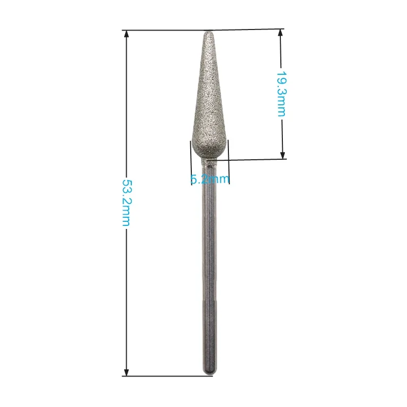 MD0620D  3/32"  Diamond Burrs Drill Bit Nails Stainless Steel Cutter For Manicure Professional Remove Nail Gel Tools