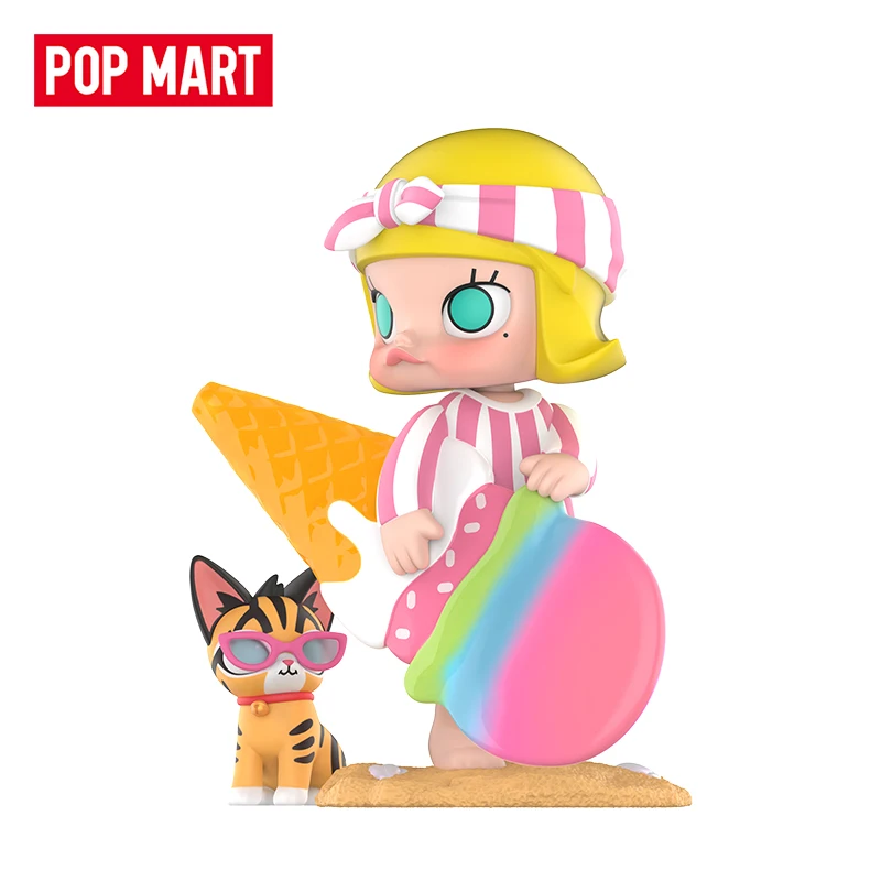 

Popmart Molly Pink Surfer Toys Doll Cute Anime Figure Desktop Ornaments Gift Collection