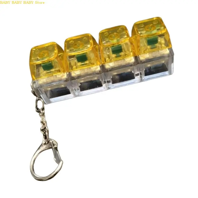 

Q81A Anti Stress Keychain Device With 4 Shaped Clickers Buttons For Office Travel Anxiety Management