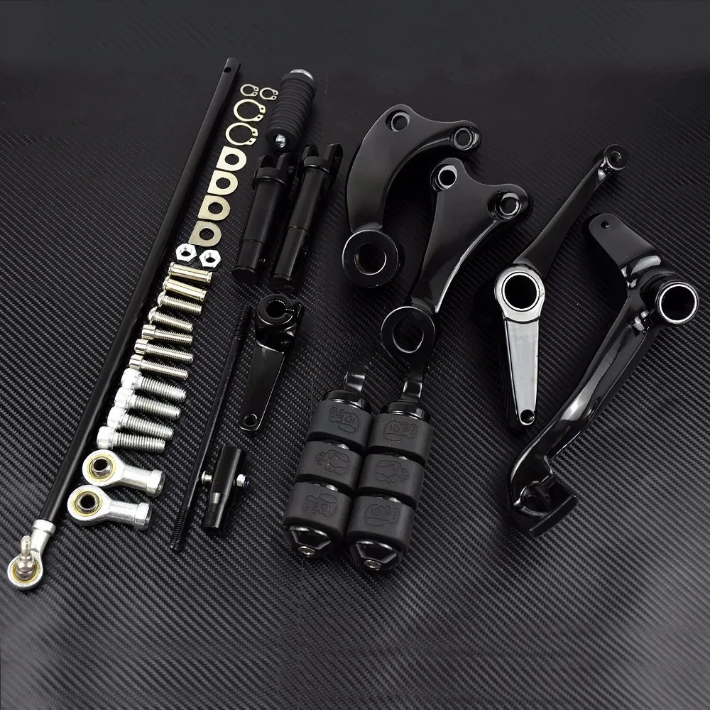 For Harley Sportster XL883 XL1200 2004-2013 2014-2023 2024 Motorcycle Black Forward Controls Complete Kit Pegs Levers Linkages