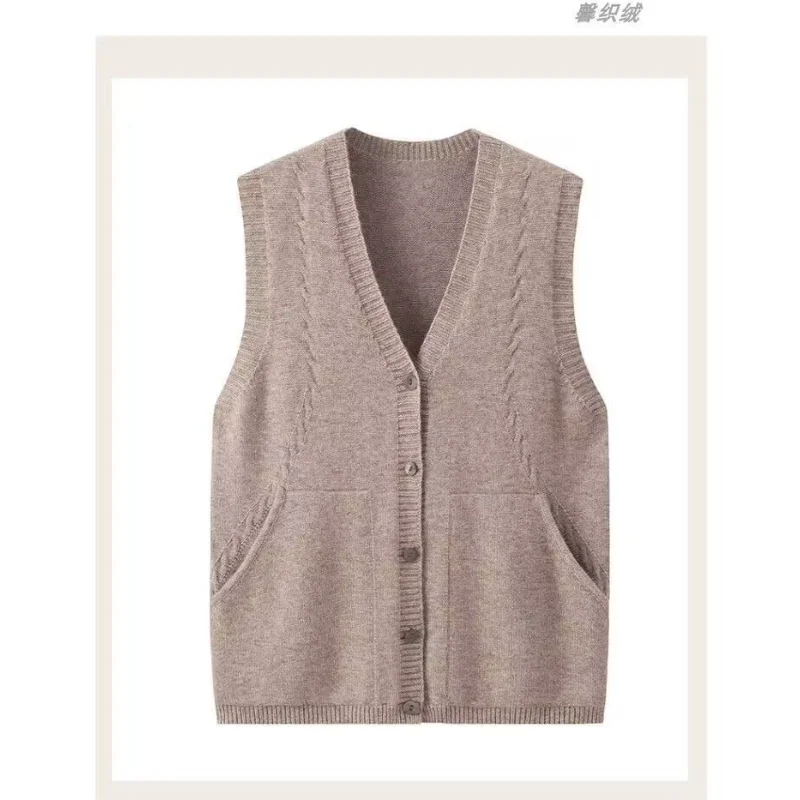 

Вязаный кардиган, жилет, женская куртка, жилет, женский однотонный топ с v-образным вырезом