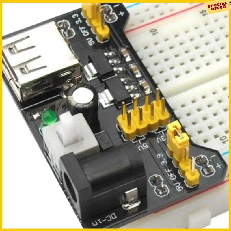 A25P 10PCS For MB102 Breadboard Power Supply Module Set Kit 2-Way 3.3V 5V For MB102 Breadboard Module Kit