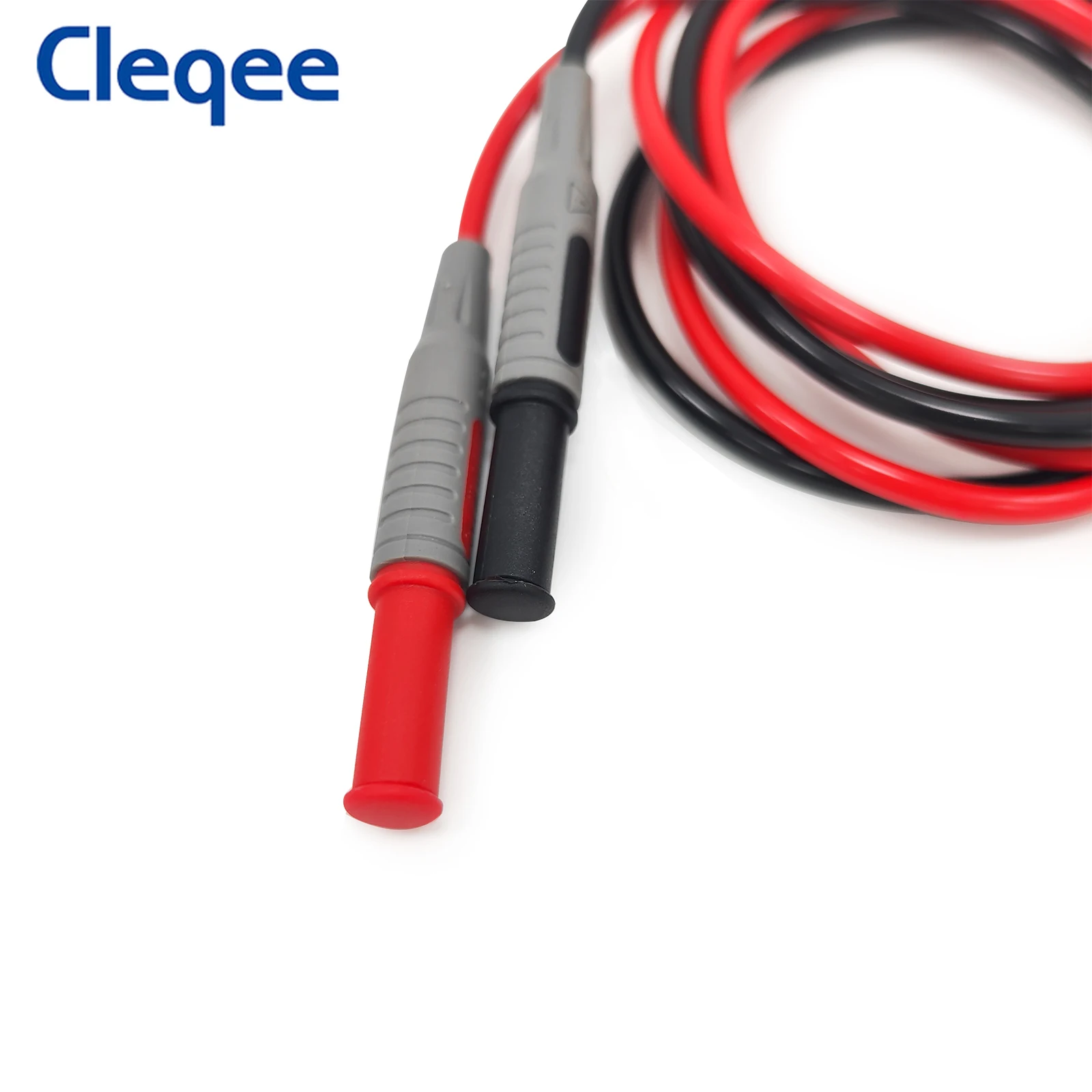 Cleqee P1033 2PCS Safety Banana Plug Test Lead 90 Degree To Straight Multimeter Test Cable 100CM 1000V/15A