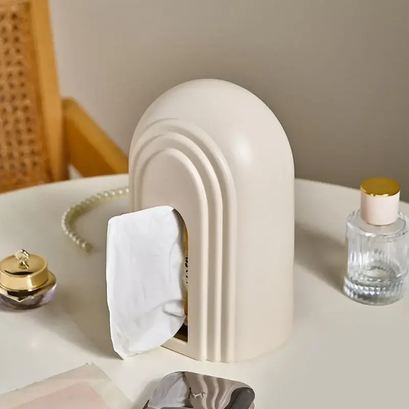 Nordic Ceramic Rainbow Arch Tissue Box Home Decor Creative Napkin Case Paper Holder Organizer Container Desktop Luxury Ornament