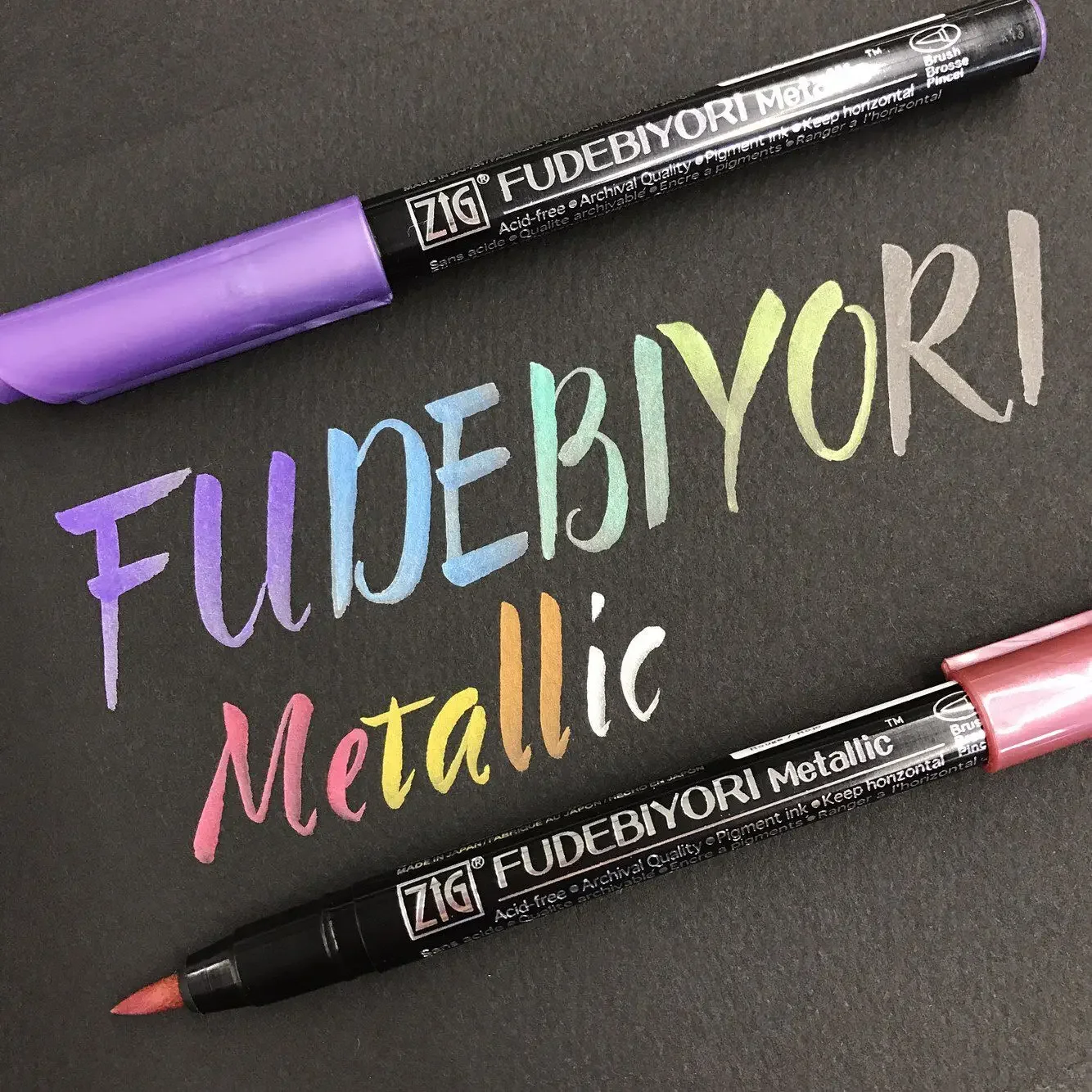 ZIG Kuretake FUDEBIYORI Soft Metal Brush Pens Watercolor Marker Pens Painting Lettering Pens Japanese 57 Colors