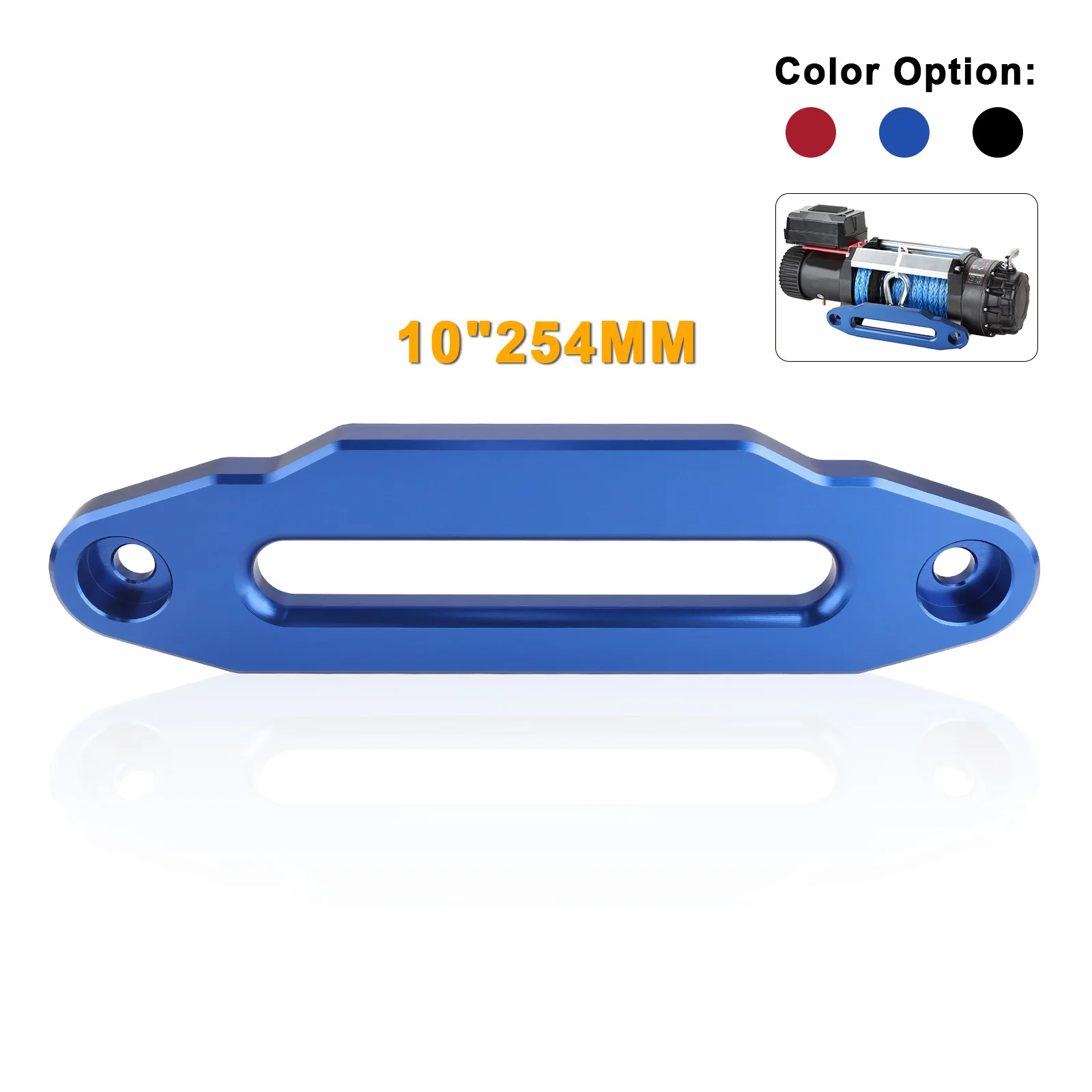 

10" (254mm) 6063 Aluminum Black Blue Red Hawse Fairlead for Synthetic Rope Winch 8000-13000 LBS Winch Mount Glossy