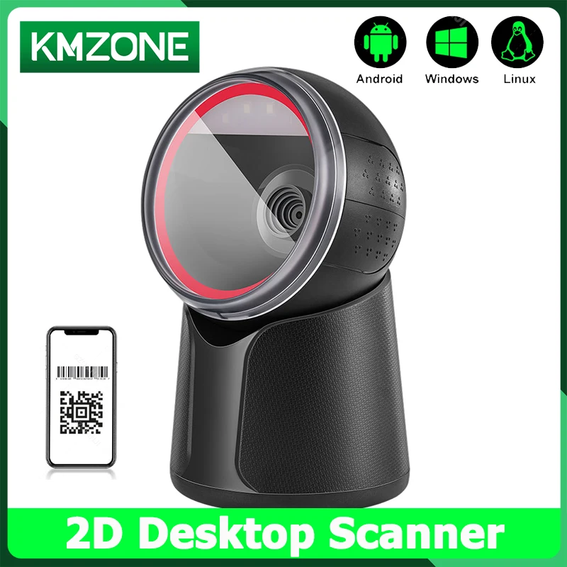 1D 2D QR Desktop Barcode Scanner Omnidirectional Hands-Free USB Reader Automatic Scanning Sensing Platform Used for Business