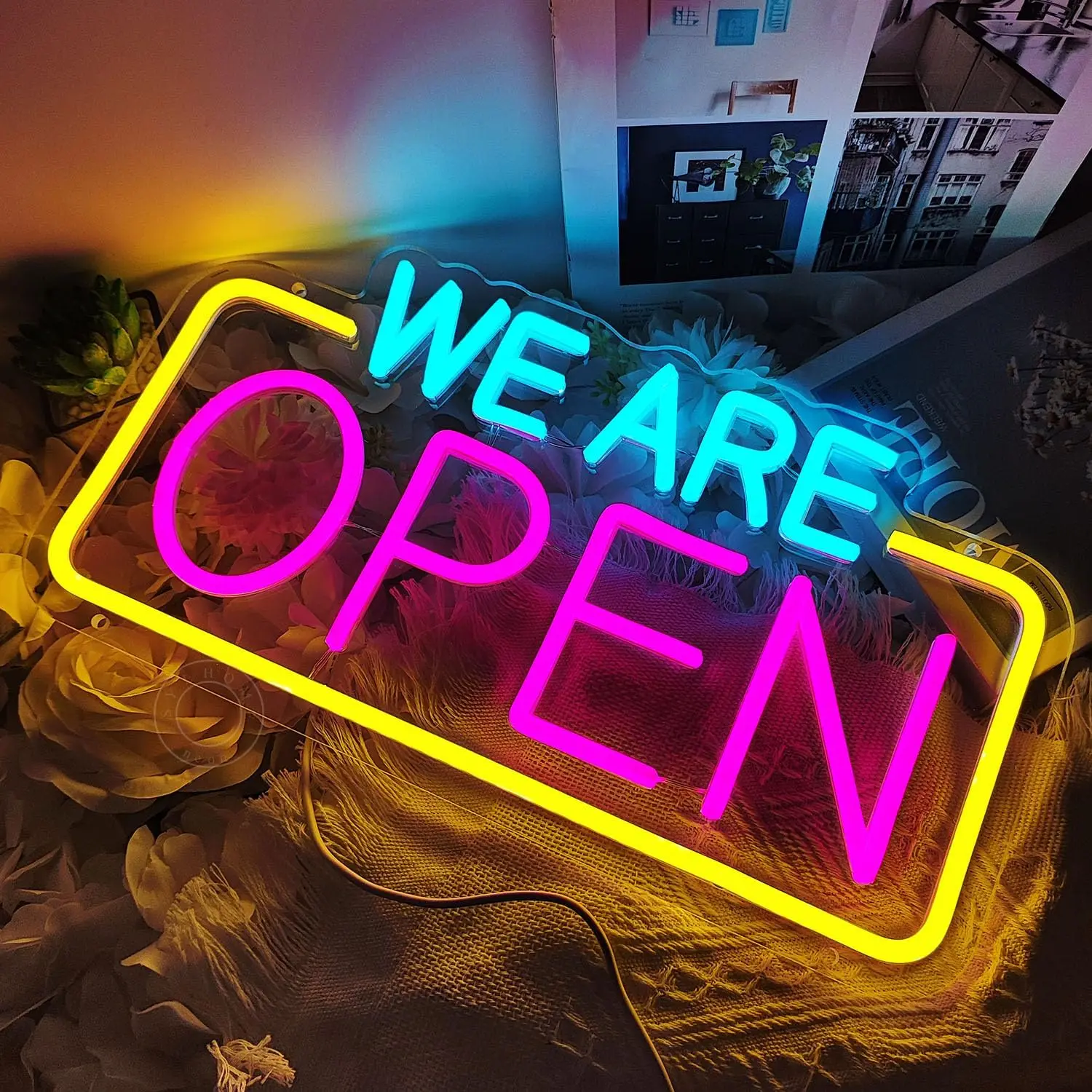 We Are Open Neon Light Sign USB Neon Sign For Business Coffee Shop Store Bar Restaurant Pub Salon Hotel Welcome Door Wall Decor