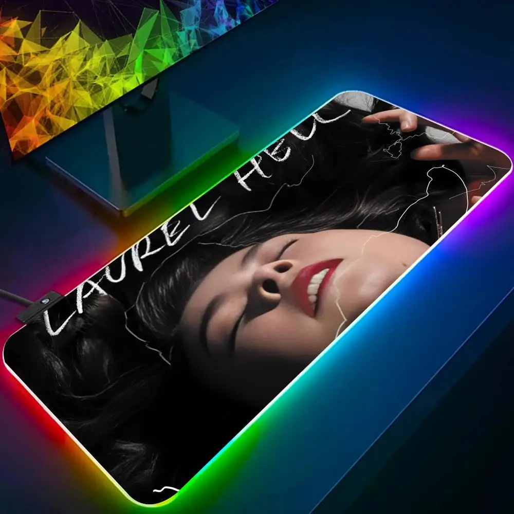 Hip Hop Singer M-Mitski Mouse Pad RGB Glow Personality Picture Custom PC Table Mat Carpet Mat Game Player Dedicated LED