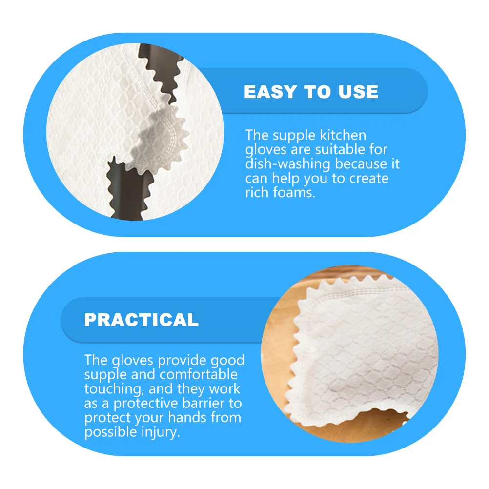 

20Pcs Kitchen Cleaning Gloves Cloth Material Protective Dishwashing Gloves for Bowl Dish Washing Window Floor Desk Household Use