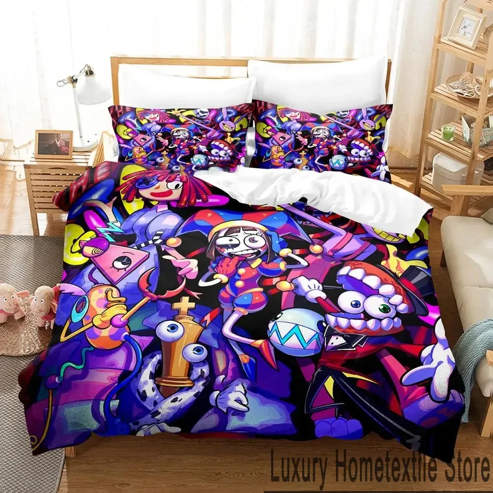 

3D Print Cartoon Amazing Digital Circus Bedding Set Boys Girls Twin Queen King Size Duvet Cover Pillowcase Bed boys Adult