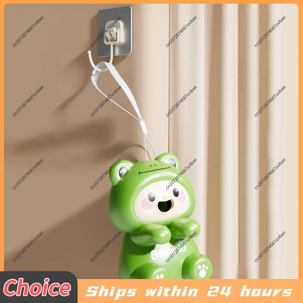Clip-On Food Table Fan with Hanging Rope Cute Cartoon Frog Fans Mini Hanging Cup Fans for Kids Meal Office Desktop Gathering