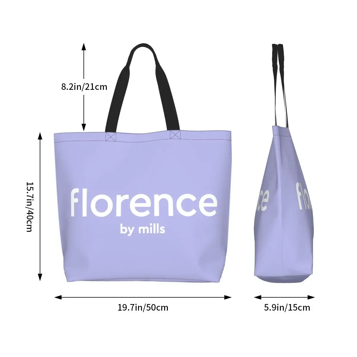 Reciclagem Florence By Mills Bolsa de compras feminina bolsa de ombro de lona durável para compras de compras