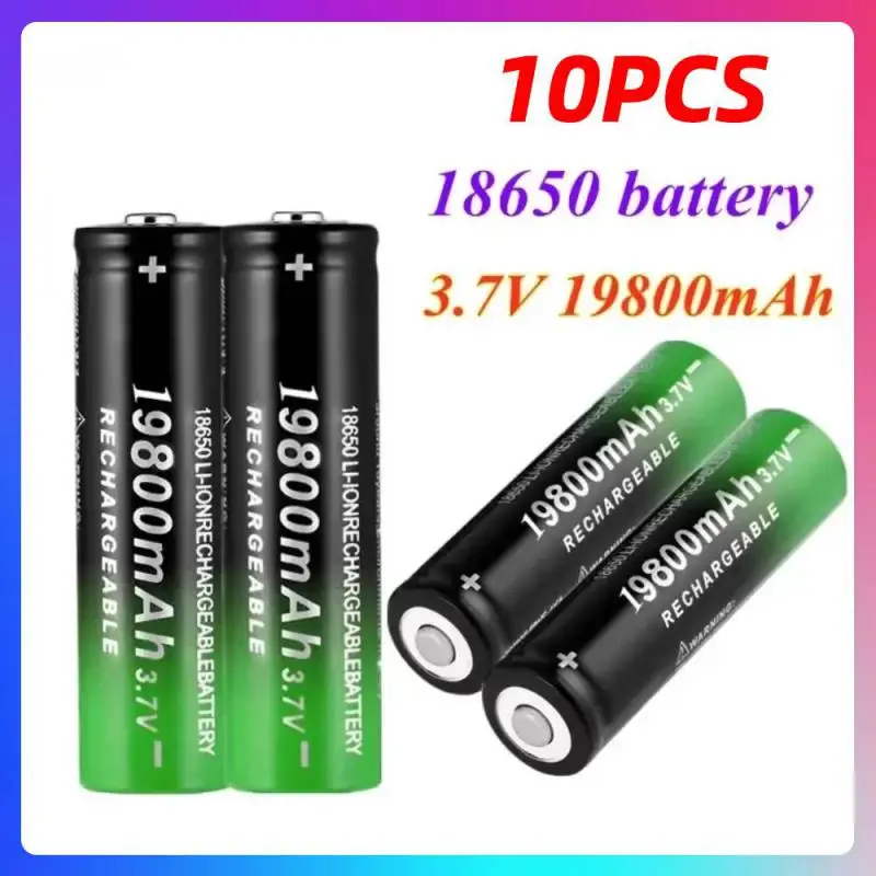 Sharp tip best-selling product 18650rechargeable lithium battery 3.7v19800mAh with charger strong light flashlight headlight fan