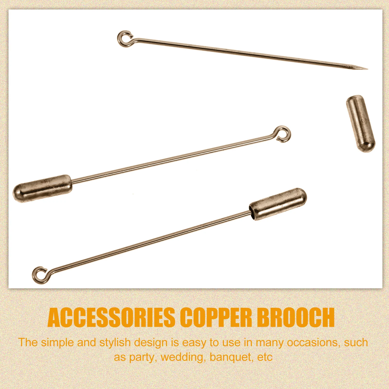 

20pcs Copper Brooch Pins Premium Handmade Long Needle For Diy Jewelry Hat Shawl Dress Lapel Wedding Party Accessories