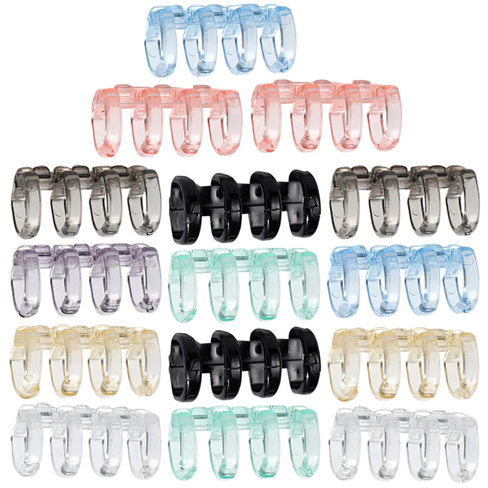 

16pcs Loose Binder 4-hole Plastic 4-Hole Binder Ring Strips Notebooks Office School Supplies Leaf Album Decorative Clip